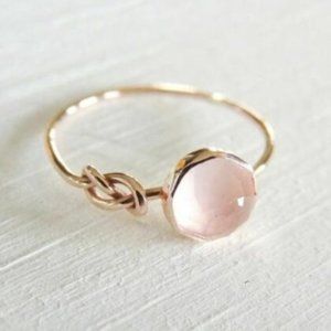 Beautiful 18K Rose Gold Filled Pink Moonstone Ring